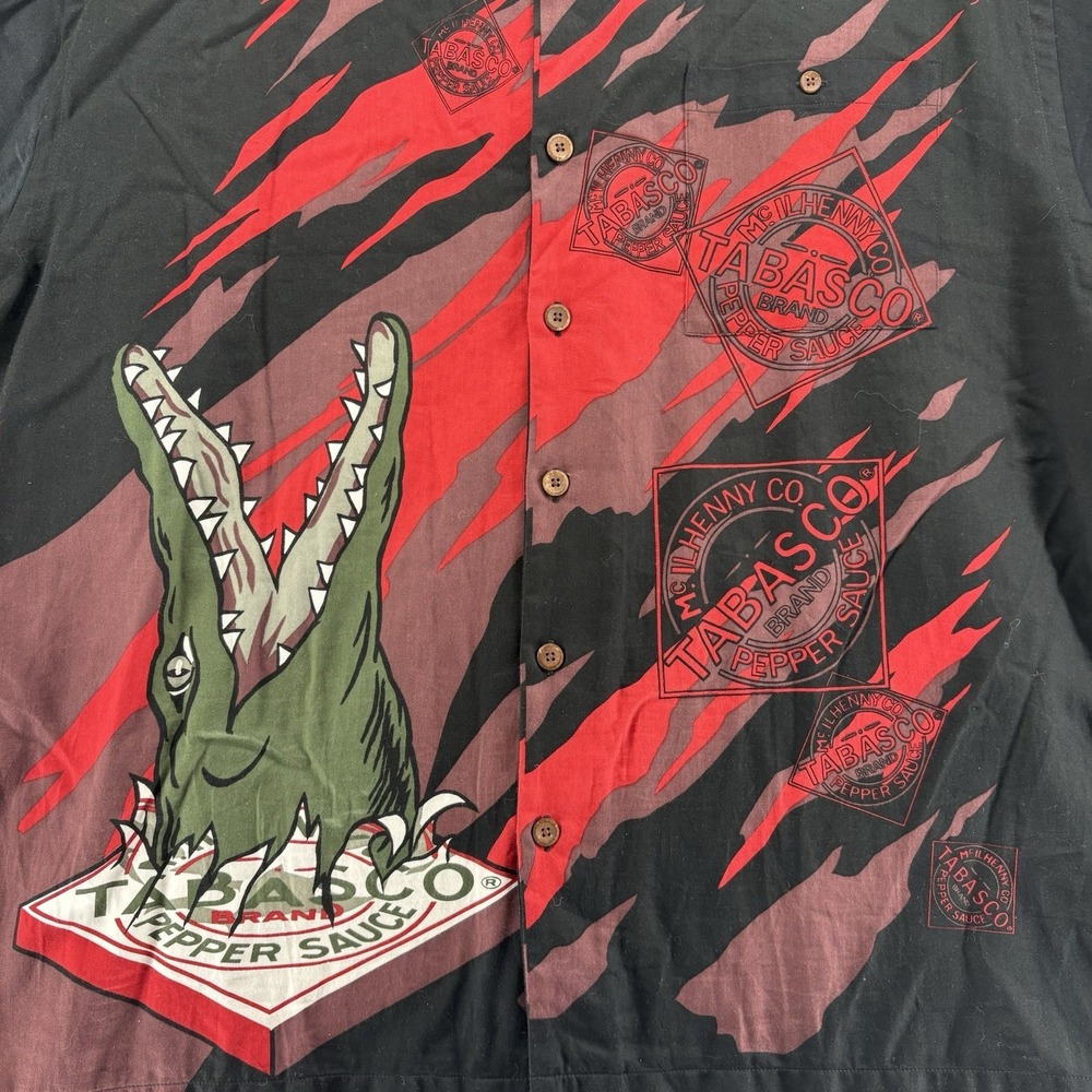 Tabasco Shirt Men's XXL Black Button Up McIlhenny Co Sports Wear Alligator - Picture 3 of 8